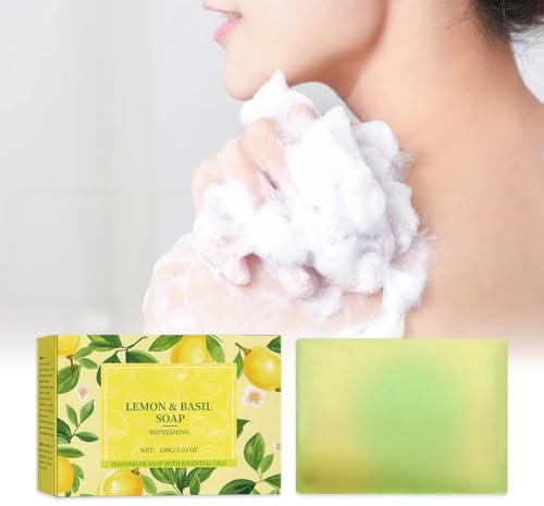 Sapone naturale Pezzo di Sapone Limone, 100 G Sapone Limone Bar Naturale Biologico Solido Saponi Fatti A Mano Lemon Bar Sapone Per Bagno Doccia Lavaggio, Sapone Solido Limoni Per Pelle Capelli Corpo