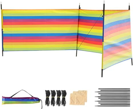Pare-vent de plage – Coupe-vent de plage, pare-brise d'intimité | Coupe-vent pour le camping, abri coupe-vent avec poteaux et sac de transport, équipement d'extérieur pour les voyages, les