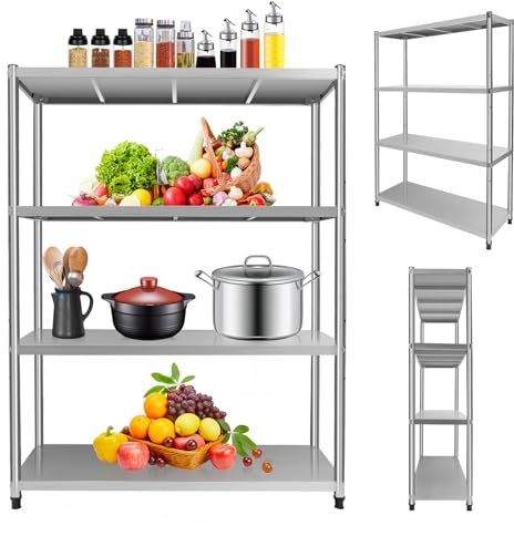 DHQCQL Estantería de metal para cargas pesadas, de acero inoxidable, para cargas pesadas, esquinera con 3 estantes, 120 x 40 x 150 cm, estantería grande, altura ajustable, para sótano, hasta 50 kg