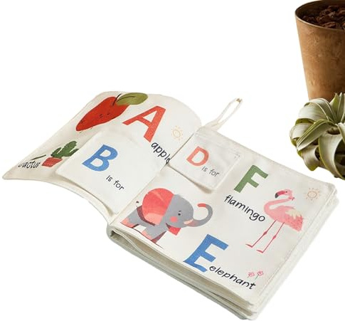 Nudorpn Soft Fabric Book - Interactive Sensory Toy for Children in Fabric - Colorful Conveyor Toy with Visual Stimulation for Children Home Car Living Room Bedroom