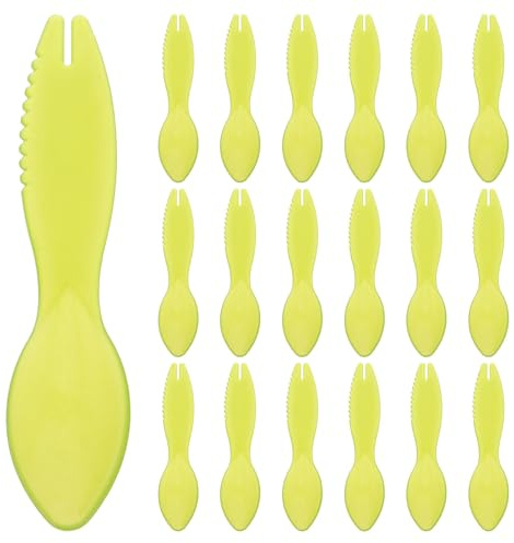 Générique Lot de 20 Cuillères à Kiwi en Plastique Robustes Éplucheur Multifonction pour Peler Séparer et Déguster Facilement les Kiwis Pêches et Agrumes – Ustensile Cuisine Pratique et