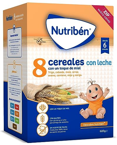 Nutribén Papilla 8 Cereales Miel con Leche Adaptada - 600 g