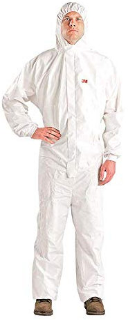 3M 4540+ Schutzkleidung 5/6, Mikroporöses PE-Laminat mit SMMMS-Rückseite 55 g/m2, Weiß, L