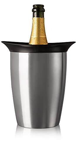 Vacu Vin Rafraîchisseur à Champagne Élégant - Refroidisseur en Acier Inoxydable pour Bouteilles de Prosecco & Vin - Taille Standard