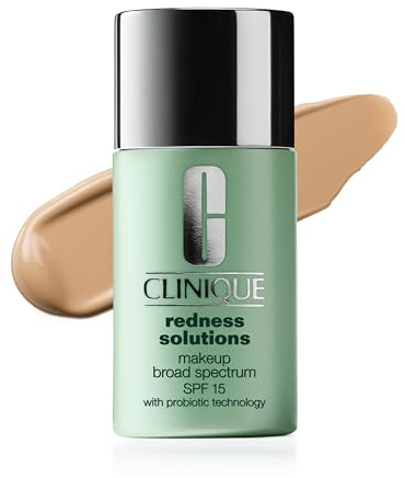 Clinique Redness Solutions Liquid Foundation Makeup Broad Spectrum SPF 15 With Probiotic Technology For Redness-Prone Skin| Medium Coverage + Natural Finish, Calming Neutral, 1 Fl Oz