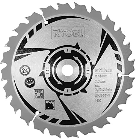 Ryobi CSB190A1 Circular Saw Blade for All 190 x 20 mm Circular Saws, 190 mm