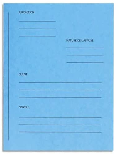 Paquet de 25 dossiers de plaidoirie pré-imprimés Exacompta - 25x32 - couleur - turquoise
