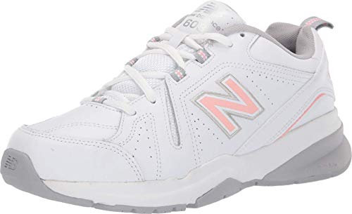 New Balance Women's 608 V5 Casual Comfort Cross Trainer, White/Pink, 9