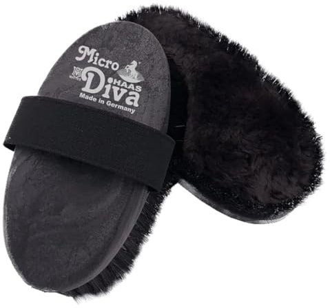 Haas Glanzbürste Kopfbürste Micro Diva Lammfell, Rosshaar Band 140 x 65 mm