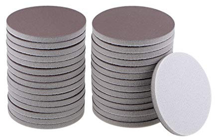 sourcing map 30 Stück Schleifpapier Klett Schleifscheibe Schleifschwamm Nass/Trocken für Auto Holz Trockenbau Metall Braun Korund 2000 Körnung 3 Zoll