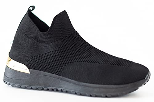 Ladies Running Sock Wedge Trainers Pumps Slip ON Comfy Sneakers Womens Shoes Black