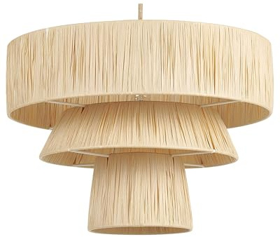 Papper Hängande Lampa Ljus Texturerad Skärm Naturlig Japandi Stil Chambo