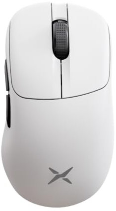 DELUX Ergonomische kabellose Gaming-Maus, M500 Pro, 58,5 g, leicht, Abtastfrequenz 8000 Hz, RGB-Ladestation, PAW3395 mit 26000 DPI, Trimodalverbindung, goldenes TTC-Rad (schwarz)