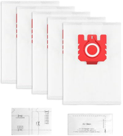 5-PACK Bag for Miele Hoover,SHUOMAO 3D Airclean FJM Dust Bags for Miele Compact C1,Compact C2,Complete C1,S241,S290,S300i,S500,S700,S4,S6,S4000 S6000 Series Vacuum Cleaner