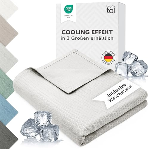 Blumtal Manta refrescante 200x230 cm - Cooling Blanket de bambú - Manta Fria para Personas certificada Oeko-Tex - Manta de Verano o Viaje - Manta enfriamiento Verano - Manta refrescante Personas Gris