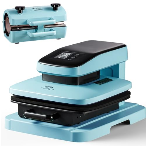 VEVOR Automatisk värmepress-maskinsats, kopppress, 381 x 381 mm smart T-shirt pressmaskin med automatisk release, kopp pressmaskin, 0-250 ℃ 1330 W