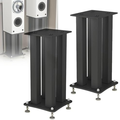 Universellt golvstående högtalarstativ för HiFi-ljud reducerad vibration högtalarställ med valfri sandfyllning för bättre ljudinställning, 50 cm hög