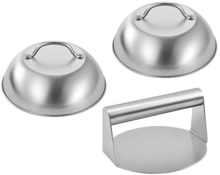 YUXITA Set di 3 coperture per fondere il formaggio in acciaio inox 304, accessori per grigliare in metallo, adatti per barbecue