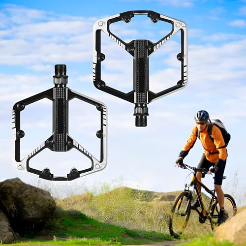 FGXY Pedales De Bicicleta De Carretera/Montaña, Plataforma Planos Ligeros y Anchos, Bicicleta Pedal De Bicicleta De Aluminio, Con 20 Clavos Antideslizantes, Para La Mayoría De Las Bicicletas
