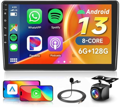【8 Núcleo 6+128G】 Hodozzy Carplay Radio Coche para Citroen C5 2008-2017,10 Pulgadas Autorradio Android con Pantalla Táctil con WiFi/GPS/RDS/FM/Bluetooth/USB/DSP