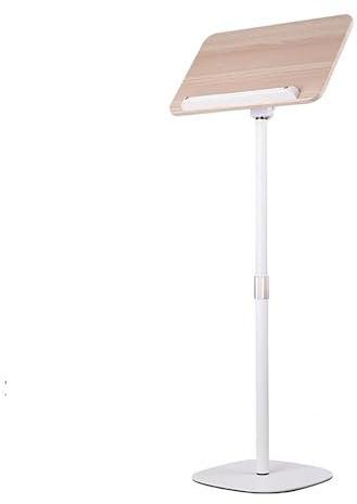 Supporto for podio Classico for leggio, podio Portatile for presentazioni e concerti, leggio da Pavimento, Altezza Regolabile for lezioni in Chiesa, con Clip for Pagine(White,50-170cm/19.68-66.92in)