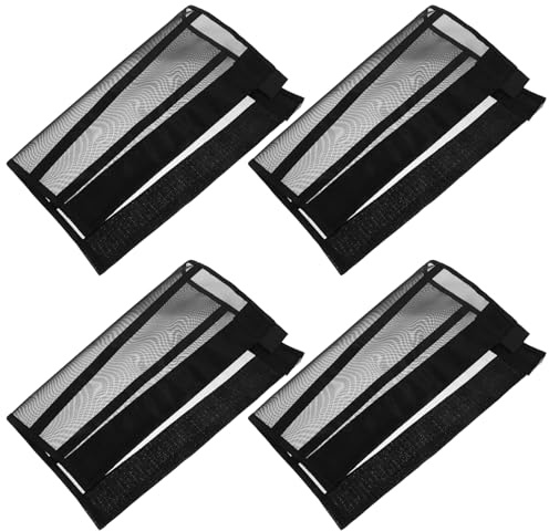 Abaodam Protectores de Patas de Caballo 4 Piezas Negros, Fundas Transpirables de Malla Ajustables, Ligeras y Antimoscas para Protección Deportiva y Uso en Exteriores