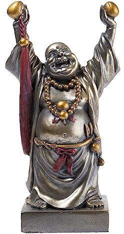 Lachineuse – Statuette des lachenden Buddha für Gesundheit und Langlebigkeit – Buddha-Statue 15 cm, Farbe Bronze – Feng Shui-Dekoration – chinesisches Zen-Objekt – Geschenkidee China Asien