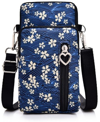 JANKS Petit Sac De Téléphone Portable pour Femme, Pochette Téléphone Portable, Sacoche Femme Bandoulière, Mini Sac en Nylon, Brassard Téléphone Sport, pour Women Girl, Crossbody Armbag Running