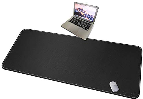 CENNBIE Leather Desk Mat,150x70cm Extra Large Desk Pad Blotter Protector, Extended Non-Slip Mouse Pad, Waterproof PU Leather Desk Mat on top of desks Large for Office and Home (Black)
