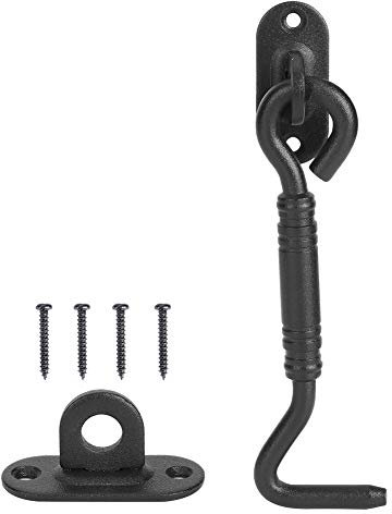Gancio anti-tempesta in acciaio inossidabile, ganci per cabina con serratura per porta del fienile e chiusura a occhiello con viti di montaggio Ideale per finestra, porta scorrevole, camera da letto