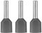 100 pièces de bornes de câble doubles ERKO, section transversale du conducteur 0,75 mm², longueur 10 mm, bornes de câble professionnelles en cuivre galvanisé avec isolation en polyamide