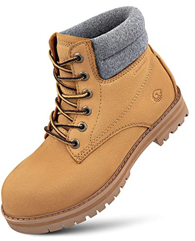 GIESSWEIN Leather Merino Boot Men - Herren Schnürstiefelette mit Merinowolle, Leder Winter Schuhe, warm gefütterte Worker Boots