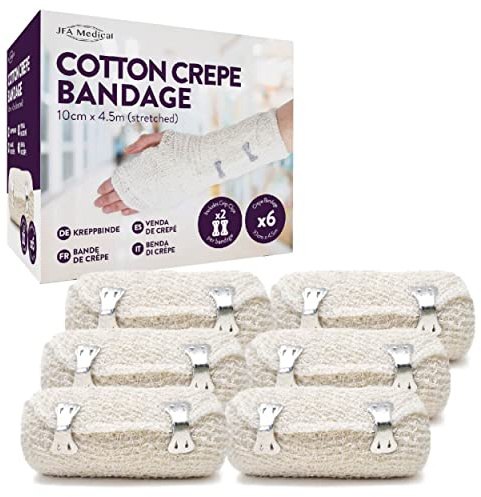 JFA Medical Cotton Crepe Bandages 10cm x 4.5m - Box of 6