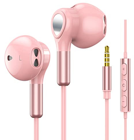 Écouteurs, Ecouteurs Filaire avec Microphone et Contrôle du Volume, Écouteurs Intra-Auriculaires avec Anti-Bruit Stéréo Compatibles avec iOS,Android,Tablette etc la Plupart des Appareils Jack 3,5 mm