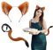 TSHAOUN Faschingskostüm Fuchsohren Cosplay Set Fuchs Ohren Stirnband Fuchsschwanz für Halloween Fasching Karneval Party (Fuchs)