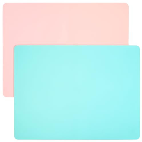 Bastelunterlage Kinder 40x30cm, 2 STK Malunterlage für Kinder, Silikonmatte Bastelmatte, Rutschfestes Silikon Unterlage Tischmatte für Basteln Resin Kinder Malen, Tischset, Platzset, Platzdeckchen