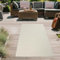 Teppich-Traum Teppich Outdoorteppich Läufer klein Kleiner Balkon Terrasse Wintergarten wetterfest Indoor Jute Look Linienmuster in Kreisform Creme, 60 x 180 cm