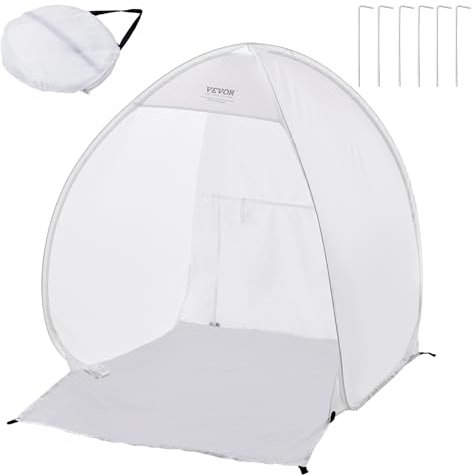 VEVOR 40 x 35 x 40 in Pop-Up Portable Spray Tent with Built-in Floor, Exhaust Window and Storage Bag, Foldable Booth for Furniture, DIY Hobby Tool Painting Station, White