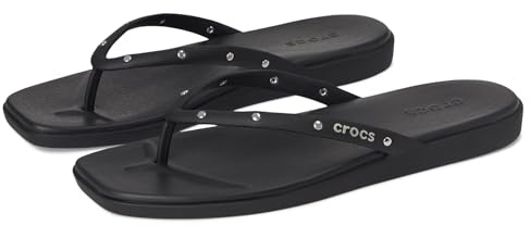 Crocs Miami Studded Flip, Chanclas Mujer, Negro, 42/43 EU