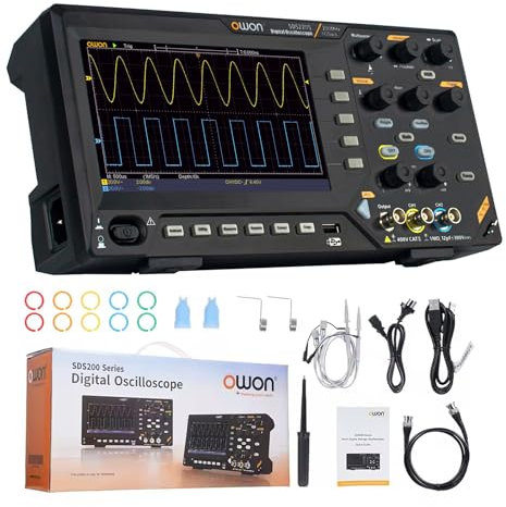 OWON SDS220S Digital Oscilloscope 200 Bandwidth 2-Channel 25MHz Arbitrary Waveform 1GS/s FFT+ 25MHz 14Bit Signal Generator
