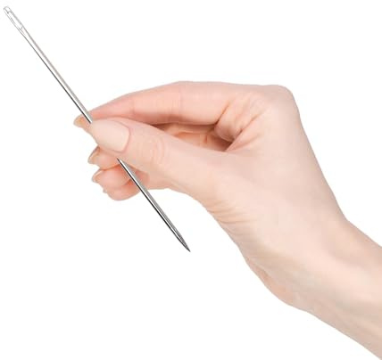 Cheynn 6 Zoll Lange Nähnadeln, Nähen Nadeln mit Großem Öhr Polsternadel 3mm Dick Stopfnadel Sticknadeln Matratzennadel Gerade Wollnadel für Zuhause Leder Wandteppich Stickerei Teppich Heimwerken