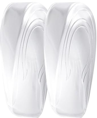Solette per aumentare l'altezza – Coppia di solette in silicone trasparente, inserti per cuscinetti per tallone, sistema di supporto per scarpe | perfette per passeggiate quotidiane, calzature formali