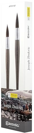 Escoda | Watercolour | Artist Set Joseph Zbukvic 2 | Size 14/18 | 2 Brushes | Squirrel Hair | Round mop | for Landscapes