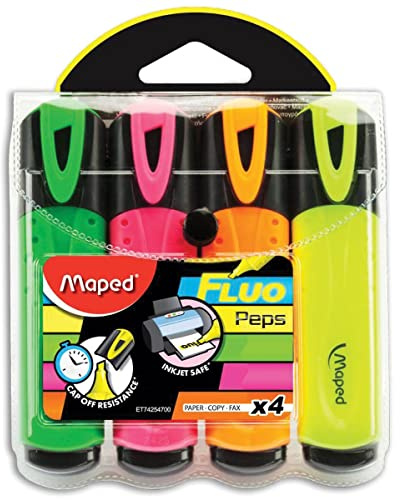 Maped Fluo Pep'S Classic Evidenziatore Colori Assortiti In Busta 4 Pz