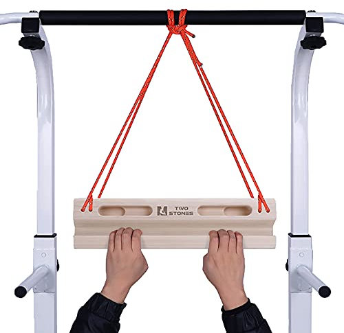 TWO STONES Tragbares Griffbrett als Kletter-Trainingsbretter mit Kanten und Taschen, tragbares Kletter-Hangboard als Kletter-Fingerstärker-Training für drinnen und draußen (CJ-HB2024)