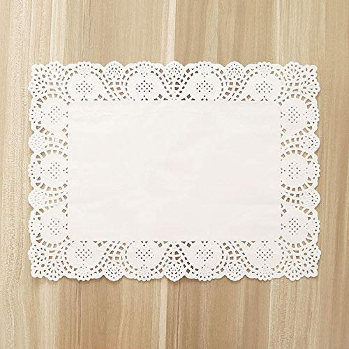 Jstoo Centrini di Pizzo di Carta Rettangolo 30X40Cm 25X35Cm Tovagliette da Tavola Decorative Bianche Tovagliette di Carta da Imballaggio per Dolci Tappetini 100 Pezzi-32 * 45 Cm (150 Pezzi)