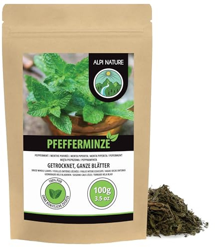 Alpi Nature Pepparmyntste 100g, Torkade Hela Pepparmyntsblad, Pepparmynt Te, Lösbladste