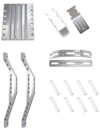 RC Car Aluminum Parts and Accessories for Tmaxx Classic 4910 2.5 or 1.5 Machine Finished Aluminum Bottom Chassis Braces Including Center Skid Plate- RC Car Upgrade Parts by RC Raven