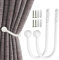 BSITSSS 2 Stück Gardinenhalter Wand, Metall Vorhang Raffhalter, Weiß Vorhanghalter Wand, U-förmige Vorhang Halter, Halter Raffhalter für Gardinen Curtain Holder für Fensterbehandlung(2 Weiß)