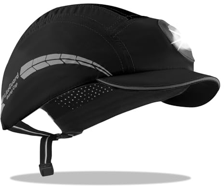 UM ULTRAMAXX Safety Bump Cap with LED Lighting, USB Rechargeable Headlamp Baseball Cap Style, Lightweight Breathable Hard Hat for Men and Women,Black